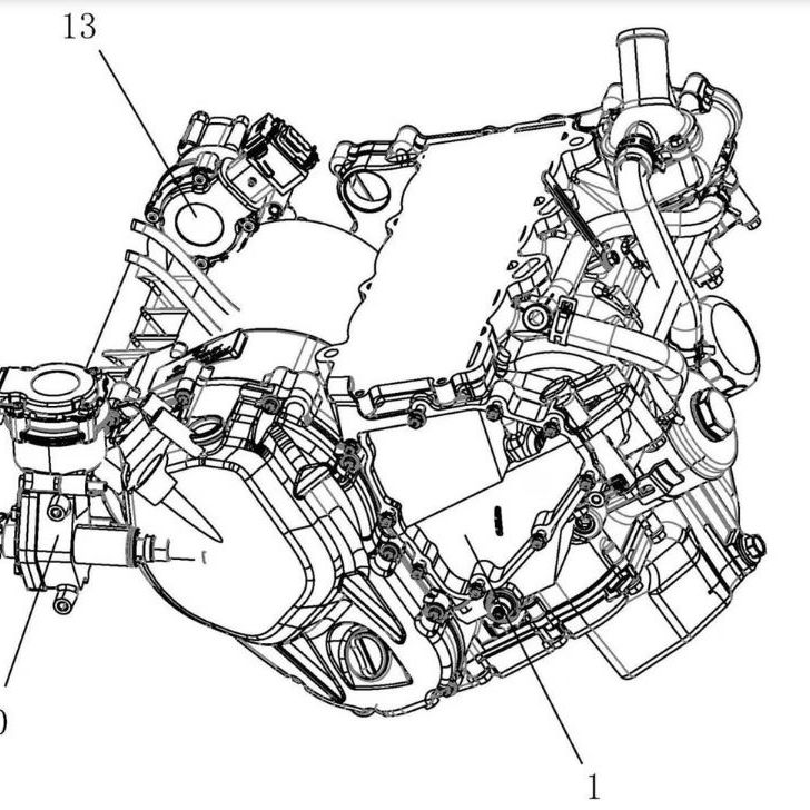 QJMotor three-cylinder engine patent